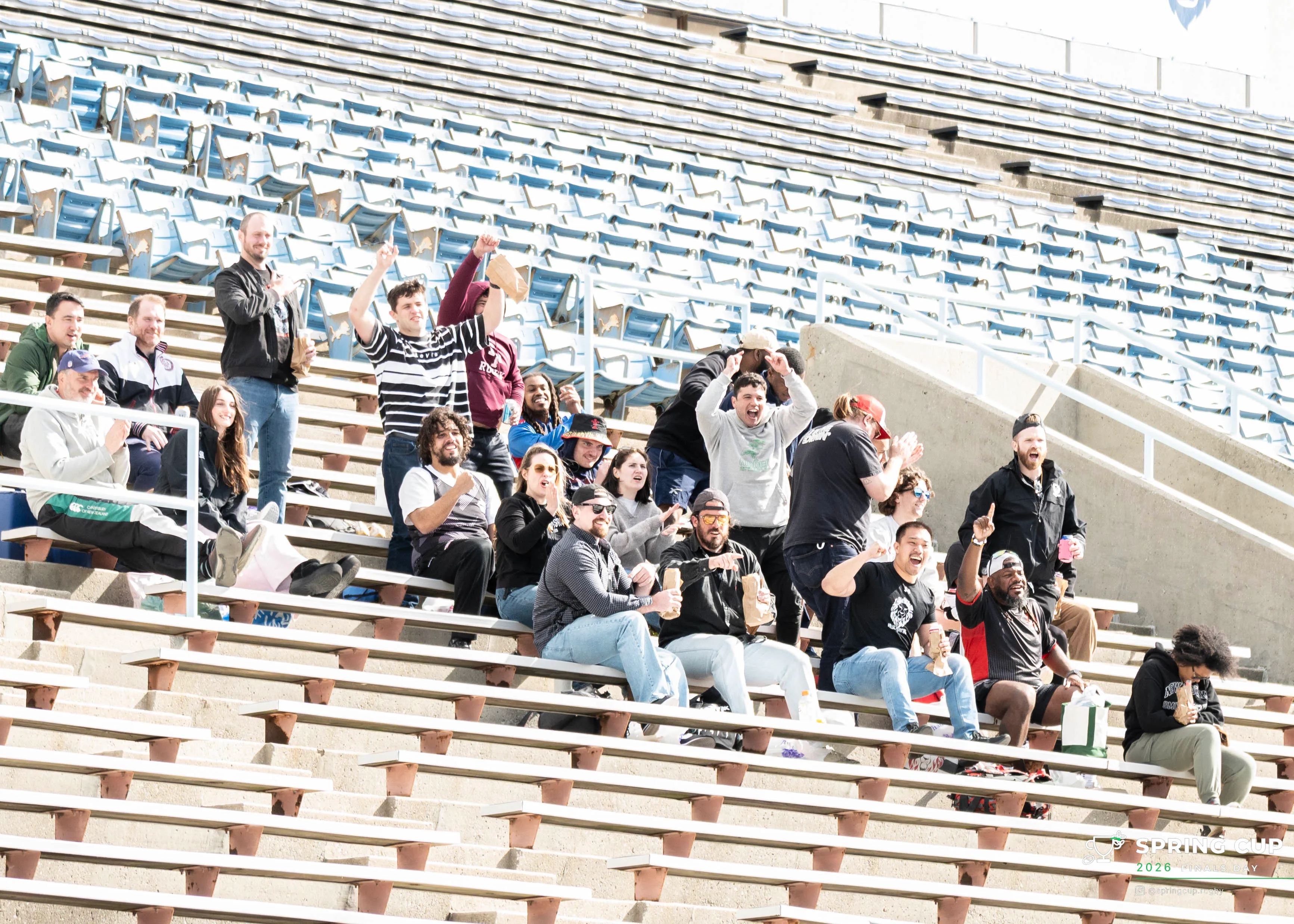 Supporters cheer from the stands at Columbia